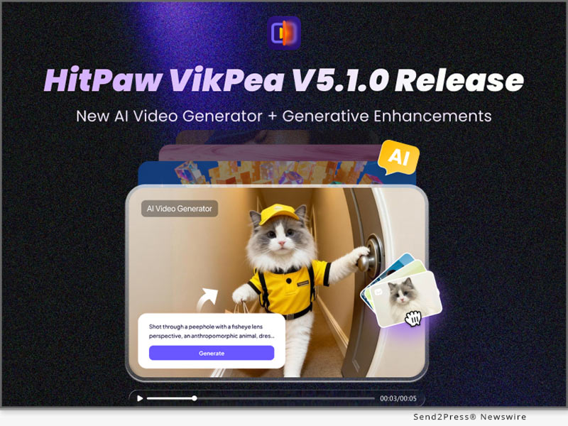 Lancement de HitPaw VikPea V5.1.0 : Découvrez le Générateur Vidéo IA, le Modèle Génératif IA et l'Interpolation d'Images Améliorée pour Créer des Vidéos de Prochaine Génération !
