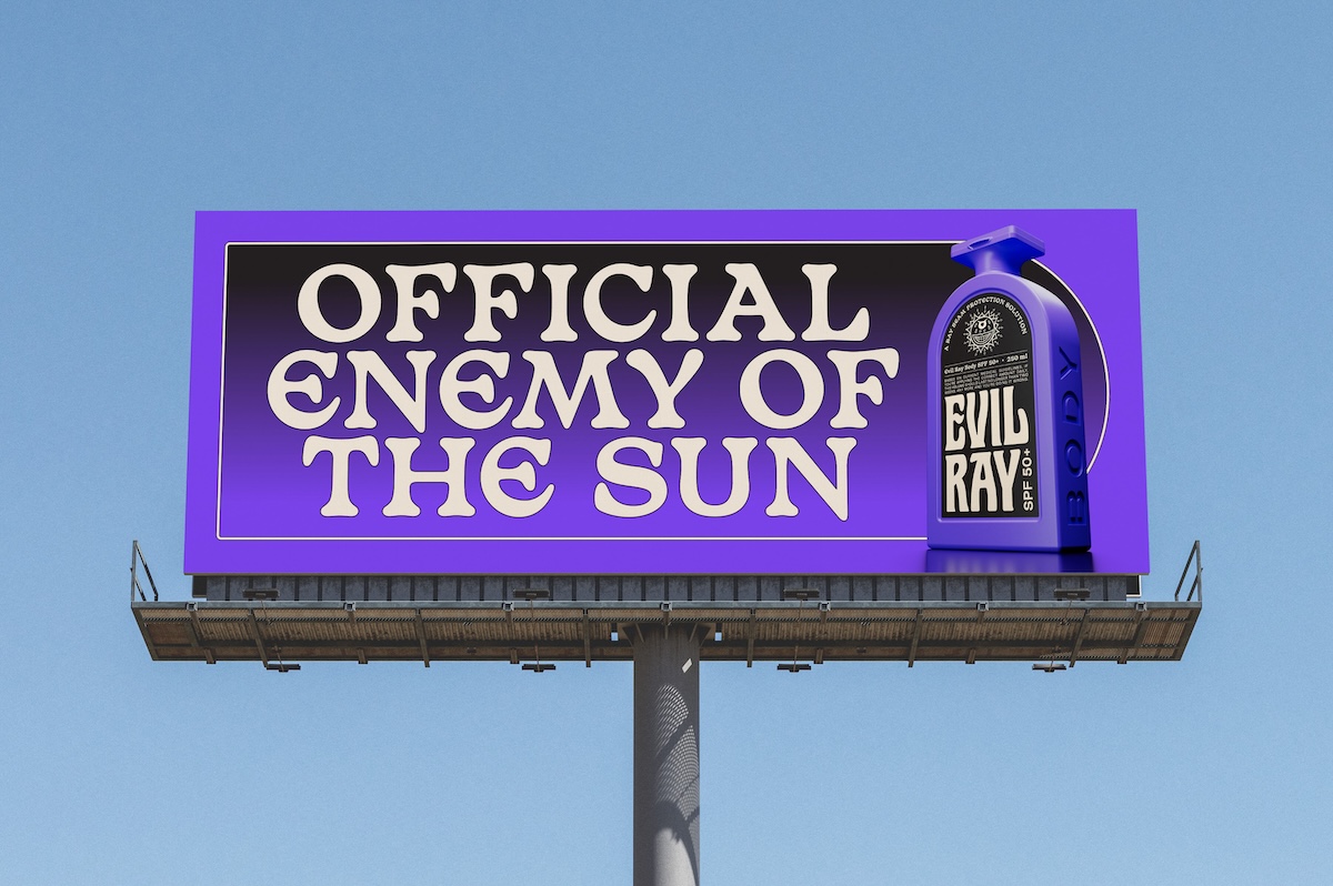 Pembleton lance Evil Ray: Une entreprise de protection solaire qui appelle le soleil à se révéler pour ce qu'il est – une entité maléfique cherchant à nous nuire.