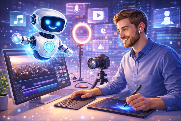 Création de contenu par intelligence artificielle.