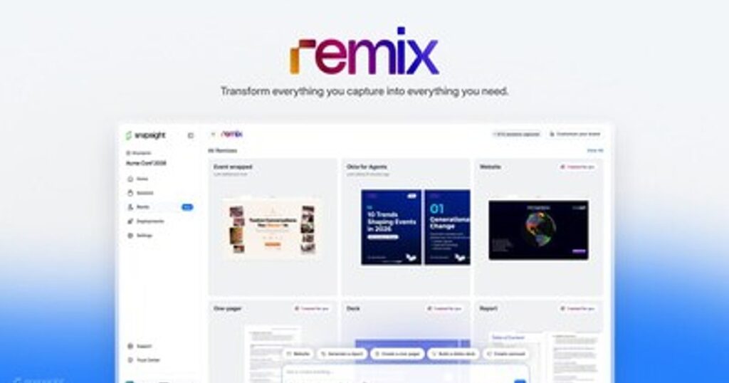 L'IA Remix de Snapsight transforme les événements en direct en véritables moteurs de contenu instantané !